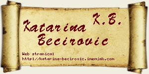 Katarina Bećirović vizit kartica